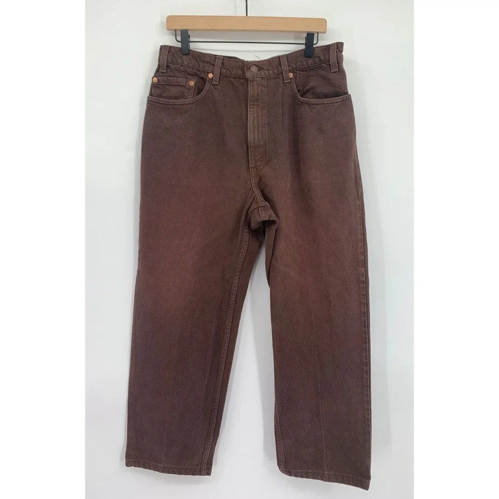 Vintage Levis 550 Jeans Mens 32x28 Brown Relaxed Fit 90s Made USA